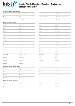 C&uuml;mle Kalıpları: Seyahat | Tarihler ve zaman (T&uuml;rk&ccedil;e