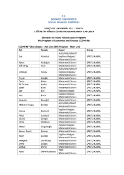Economics and Finance - Boğaziçi Üniversitesi