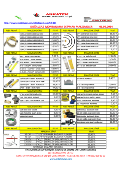 &Uuml;r&uuml;n Fiyat Listesini g&ouml;rmek i&ccedil;in tıklayınız.