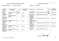 Akreditif Bilgi Formu (T&uuml;rk&ccedil;e / T&uuml;rk&ccedil;e &ndash; İngilizce)