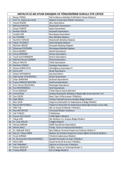 ANTALYA İLİ AB UYUM DANIŞMA VE Y&Ouml;NLENDİRME