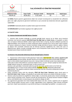 ila&ccedil; g&uuml;venliği ve y&ouml;netimi prosed&uuml;r&uuml;