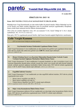 sırk-15-01 2015 yılında uygulanacak bazı had ve