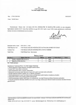 İhtiya&ccedil; Listesi - Van Halk Sağlığı M&uuml;d&uuml;rl&uuml;ğ&uuml;