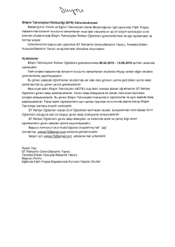 Bili~im Teknolojileri Rehberligi (BTR) Gorevlendirmesi Bakanltglmlz
