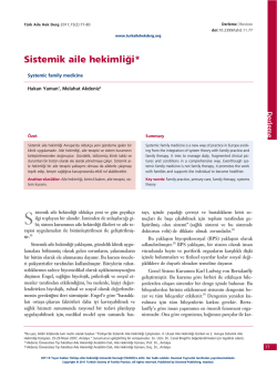 PDF İndir - T&uuml;rkiye Aile Hekimliği Dergisi