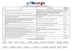 İLBAP Yıllık planı