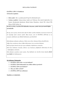 KULLANMA TALİMATI EXCİPİAL LİPO %4 Em&uuml;lsiyon Cilt &uuml;zerine