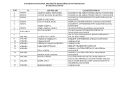 enfeksiyon kontrol hekimliği resertifikasyon programı katılımcı listesi