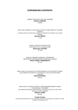 İ&Ccedil;İNDEKİLER/CONTENTS