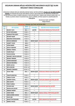 ERZURUM OBM MÜLAKAT SINAV SONUÇLARI