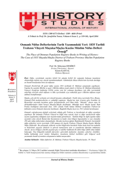 Osmanlı Nüfus Defterlerinin Tarih Yazımındaki Yeri