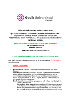 sonu&ccedil;lar - Gedik &Uuml;niversitesi