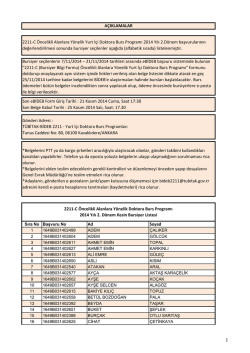 Ad Soyad 2211-C &Ouml;ncelikli Alanlara Y&ouml;nelik Doktora Burs