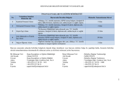 Hizmet Standartları Tablosu