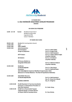 6. aile hekimliği araştırma g&uuml;nleri programı