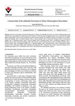 A faunal study of the subfamily Doryctinae in