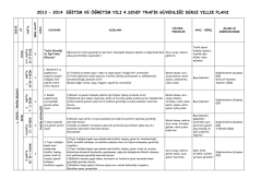 2013 - 2014 eğitim ve &ouml;ğretim yılı 4.sınıf trafik g&uuml;venliği dersi yıllık