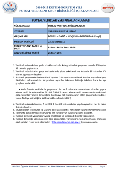 2014-2015 futsal yıldızlar (erkek-kız) yarı final