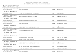 2014-2015 G&uuml;z Yarıyılı Mazeret Sınav Programı