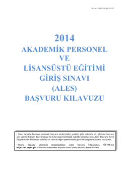 2014 ALES İlkbahar D&ouml;nemi Başvuru Kılavuzu