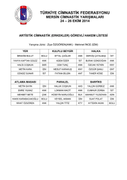 hakemler - T&uuml;rkiye Cimnastik Federasyonu