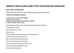 merkezi taban puana g&ouml;re yatay ge&ccedil;iş başvuru sonu&ccedil;ları