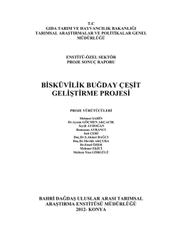 bisküvilik buğday çeşit geliştirme projesi