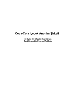 Finansal Rapor - Coca Cola İçecek