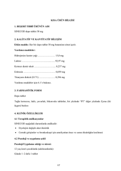 KISA &Uuml;R&Uuml;N BİLGİSİ 1. BEŞERİ TIBBİ &Uuml;R&Uuml;N&Uuml;N