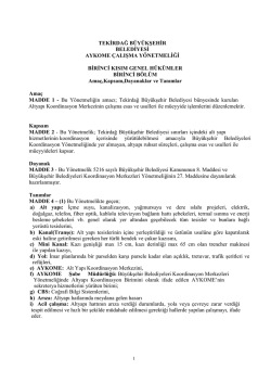 TEKİRDAĞ B&Uuml;Y&Uuml;KŞEHİR BELEDİYESİ AYKOME &Ccedil;ALIŞMA