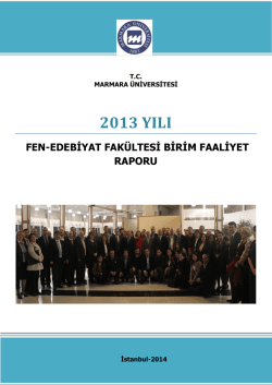 2013 Yılı Fen-Edebiyat Fakültesi Birim Faaliyet Raporu