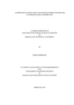 cooperation among metu technopolis firms with regard to their