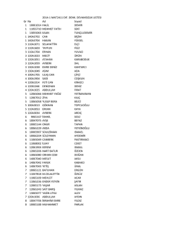 2014-1 MAT2411 DIF. DENK. DEVAMSIZLIK LISTESI Gr No Ad