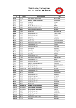 2015 yılı faaliyet programı
