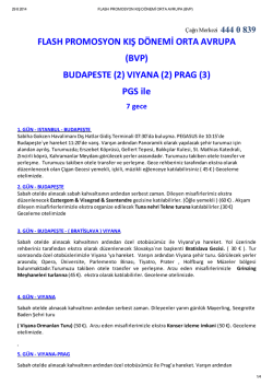 FLASH PROMOSYON KIŞ D&Ouml;NEMİ ORTA AVRUPA (BVP