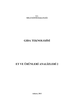 GIDA TEKNOLOJİSİ ET VE ÜRÜNLERİ ANALİZLERİ 2