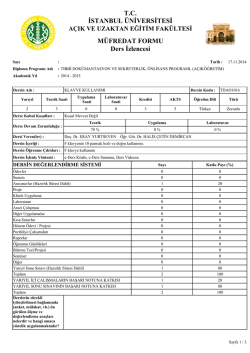 klavye kullanımı - İÜ AUZEF Tıbbi Dokümantasyon ve Sekreterlik