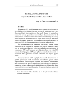 İŞE BAŞLATMAMA TAZMİNATI Compensation for