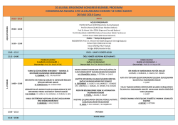 20.ULUSAL ERGONOMİ KONGRESİ BİLİMSEL PROGRAM