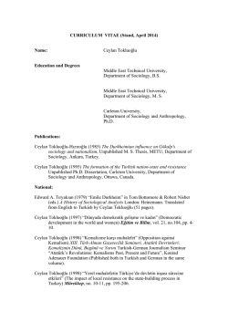 CV - METU, Department of Sociology