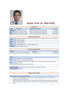 Assist. Prof. Dr. İlker KILI&Ccedil;
