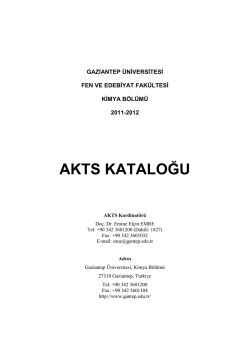 akts kataloğu - Gaziantep &Uuml;niversitesi