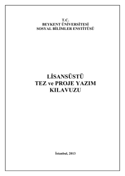 Lisansüstü Proje/Tez Yazım Kılavuzu