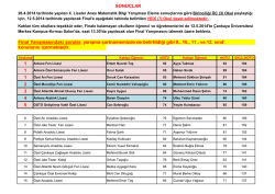 SONU&Ccedil;LAR Final Yarışmasındaki sorular, yarışma şartnamemizde