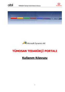 TÜMOSAN TEDARİKÇİ PORTALI Kullanım Kılavuzu