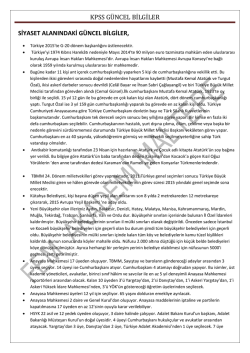 KPSS G&Uuml;NCEL BİLGİLER - Fem Akademi Maltepe