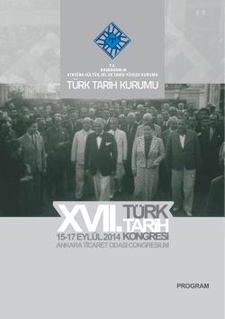 15-17 EYLÜL 2014 - Türk Tarih Kurumu