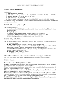 Promosyon İhale Şartnamesi