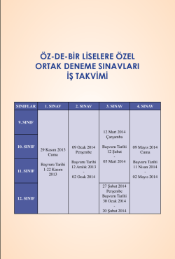 Liselere &Ouml;zel Takvim-Sınav Kapsam ve İ&ccedil;erik - &Ouml;z-De-Bir